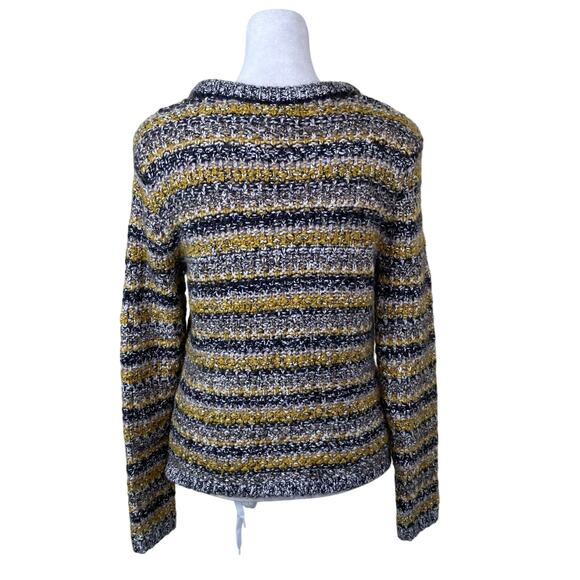 Banana Republic Sz S Chartreuse Tweed Sweater Cardigan Jacket Chunky Knit Glam - Picture 6 of 16